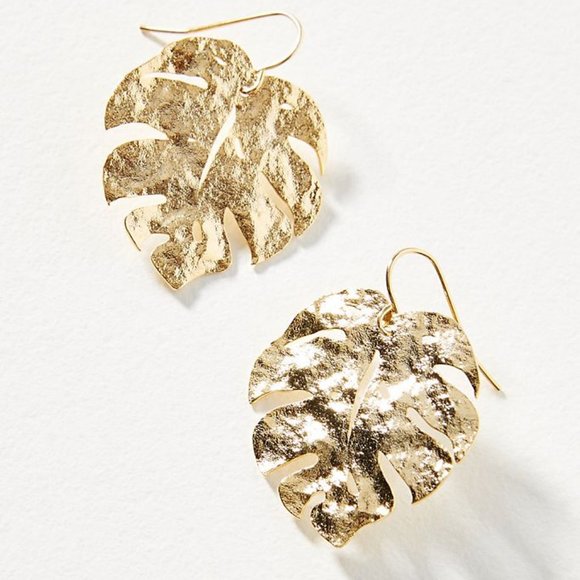 Anthropologie Jewelry - new Anthropologie Monstera Leaf Drop Earrings